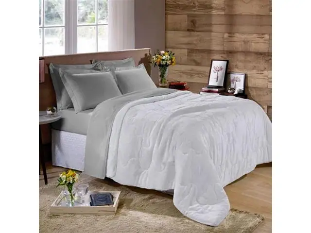 Edredom Buettner Solteiro Plush Flannel Dupla Face 150x200 Branco