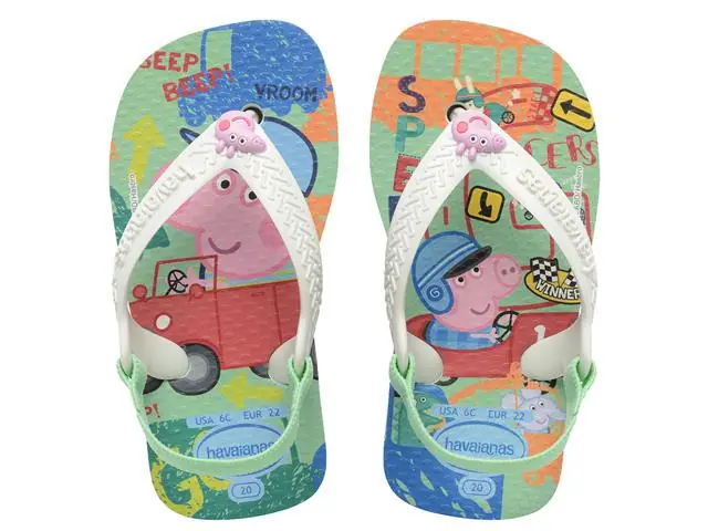 Chinelo Havaianas N.Baby Peppa Pig Branco/Branco Tam 20-21