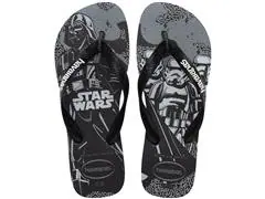 Chinelo Havaianas Star Wars Preto/Preto/Branco Tam 43-44