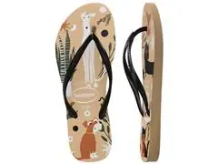Chinelo Havaianas Slim Pets Dourado/Preto Tam 33-34 - 4