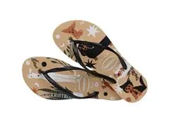 Chinelo Havaianas Slim Pets Dourado/Preto Tam 37-38 - 3