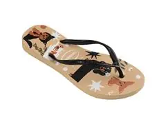 Chinelo Havaianas Slim Pets Dourado/Preto Tam 39-40 - 1