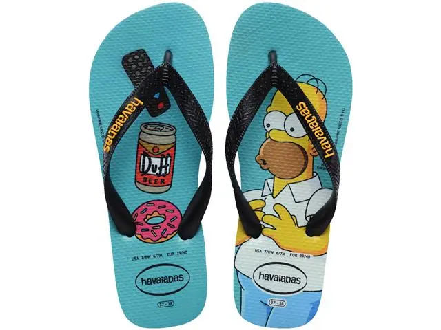 Chinelo Havaianas Simpsons Azul Tradi/Preto Tam 43-44