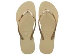 Chinelo Havaianas Slim Glitter Ii Areia Tam 33-34