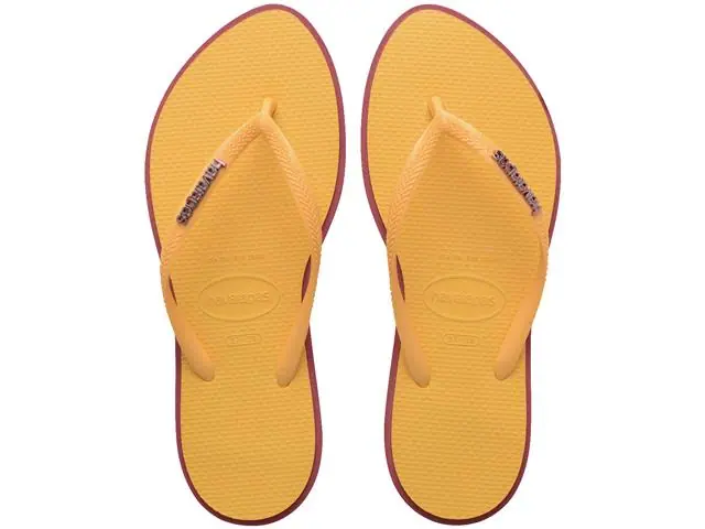 Chinelo Havaianas Slim Point Amaranto/Amarelo Caja