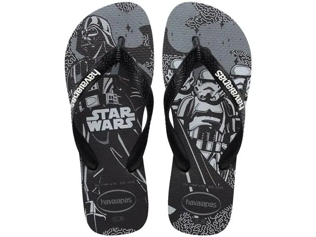 Chinelo Havaianas Star Wars Preto/Preto/Branco