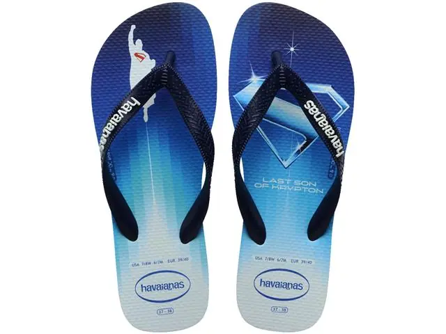Chinelo Havaianas Top Herois Dc Branco/Marinho