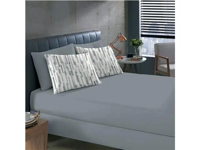 Jogo Cama King Basic Rolinho Est.Natan Grafite 3pc