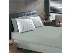 Jogo Cama Solteiro Basic Rolinho Est.Dominique Verde 2pc - 1
