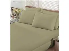 Jogo Cama Quen Basic Rolinho Liso 278 Verde Musgo 3pc - 2