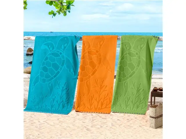 Toalha Tartaruga Praia 714102 81x150 5400 Azul Topazio 1pc