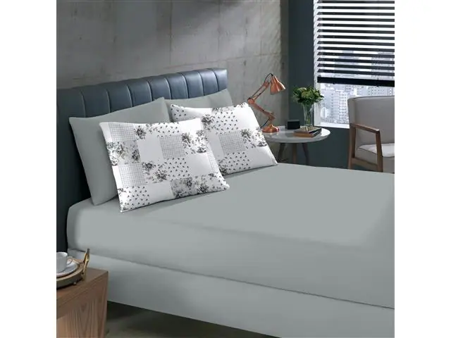 Jogo Cama Quen Basic Rolinho Est.Scarlet Cinza 3pc