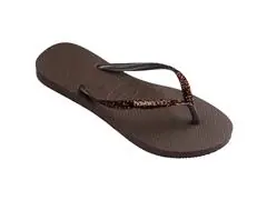 Chinelo Havaianas Slim Glitter Ii Café Tam 39-40 - 1