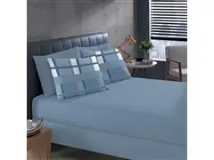 Jogo Cama King Basic Rolinho Est.Oliver Azul 3pc