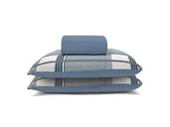 Jogo Cama King Basic Rolinho Est.Oliver Azul 3pc - 3