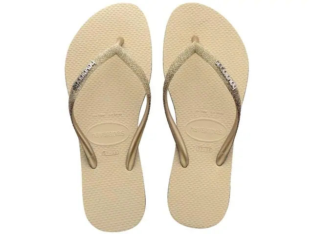 Chinelo Havaianas Slim Sparkle Me Areia Tam 37-38