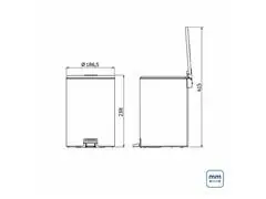 Lixeira com Pedal Tramontina Loop em Aço Inox com Balde Interno 3 L - 1