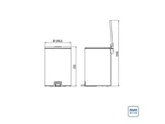 Lixeira com Pedal Tramontina Loop em Aço Inox com Balde Interno 5 L - 1