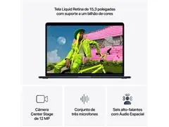 MacBook Air 15” M5 16GB RAM 512GB SSD Meia Noite (Midnight) - 2