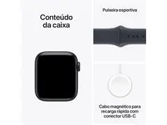 Apple Watch SE 3 40mm Alumínio Meia Noite Pulseira Esportiva Preta - 6