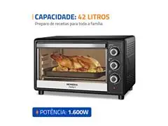 Forno Elétrico Mondial Family II 42L Preto/Inox 1600W 220V - 1