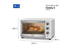 Forno Elétrico Mondial Family II 42L Branco/Inox 1600W 220V - 7
