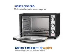 Forno Elétrico Mondial Family Grill 52L Preto/Inox 2000W 220V - 6