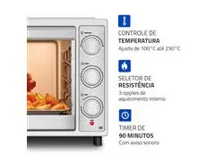 Forno Elétrico Mondial Family Grill 52L Branco/Inox 1800W 110V - 4