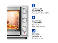 Forno Elétrico Mondial Family Grill 60L Branco/Inox 1800W 110V - 4