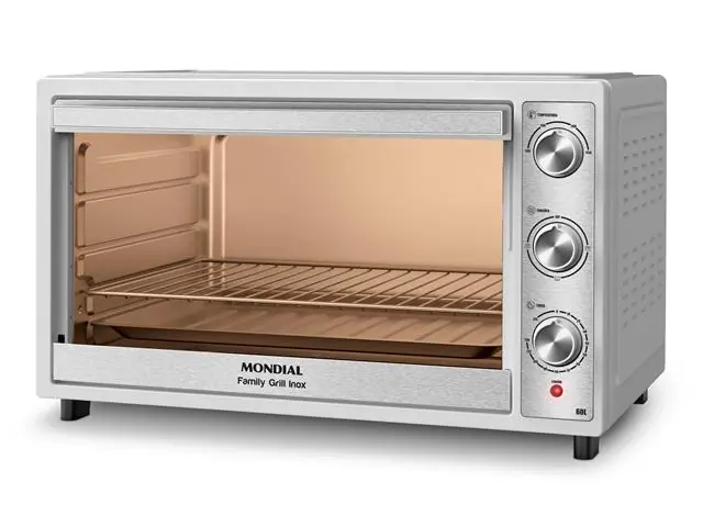 Forno Elétrico Mondial Family Grill 60L Branco/Inox 1800W 110V
