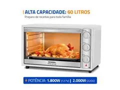 Forno Elétrico Mondial Family Grill 60L Branco/Inox 2000W 220V - 1