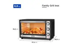 Forno Elétrico Mondial Family Grill 60L Preto/Inox 1800W 110V - 7