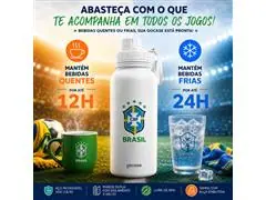 Garrafa Térmica Inox Gocase Copa Mundo Brasil Branca 950ml - 1