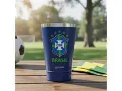 Copo Térmico Gocase Copa Mundo Brasil CBF Inox Azul 470ml - 2