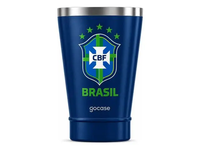 Copo Térmico Gocase Copa Mundo Brasil CBF Inox Azul 470ml