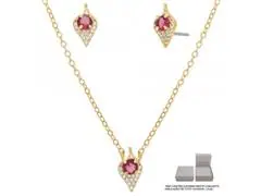 Conjunto Morana zircônias cadeado dourado 40cm + 5cm - 0