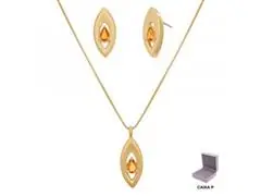 Conjunto vazado Morana zircônias dourado 40cm + 5cm - 0