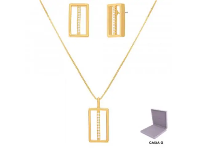 Conjunto vazado Morana veneziana dourado 40cm + 5cm