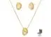 Conjunto Morana Liso com Pérolas e Corrente Veneziana Dourado - 0