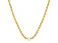 Gargantilha Morana zircônia dourado 35cm + 5cm