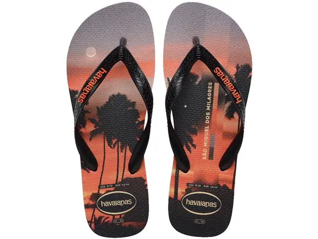 Chinelo Havaianas Top Surfer I Cinza Aco/Preto/Laranja Sunset Tam 39-4