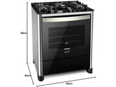 Fogão de Piso Fischer 5Q TC GRAN CHEFF Gás  Inox c/Grill 220V - 2