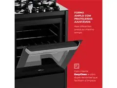 Fogão de Piso Fischer 4 Bc FIT LINE Gás Trempe IRON Bivolt Silver - 1