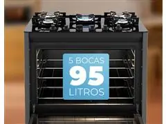 Fogão de Piso Fischer 5 Bc FIT LINE Gás Trempe IRON Bivolt Silver - 4