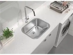 Tanque Inox Encaixe 34l Acetinado 50cm X 40cm Tramontina Cor Inox - 1