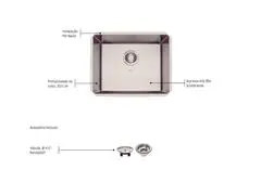 Cuba Inox Quadrum 50x40 Undermount Tramontina De Embutir - 3