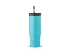 Copo Térmico Owala Tumbler Inox Com Canudo 710ml Blue Aqua Splash