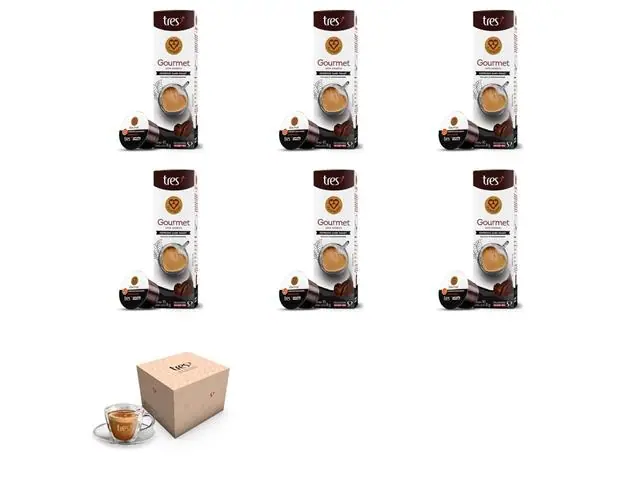 60 Cápsulas Três Corações Dark Roast + Xícara de Vidro Exclusiva