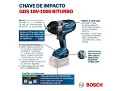 Chave de Impacto Bosch Gds 18V-1000 sem Bateria - 6