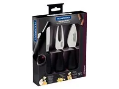 Jogo para Queijo Tramontina Inox 3 peças Plenus Preto - 2